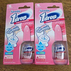 Lot of 2 One-Drop Powerful Toilet Odor Eliminator Floral Scent 0.67 fl oz - NIB